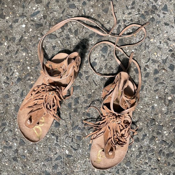 Sam Edelman Kyra Gladiator Boho Fringe Sandal  - Picture 4 of 16